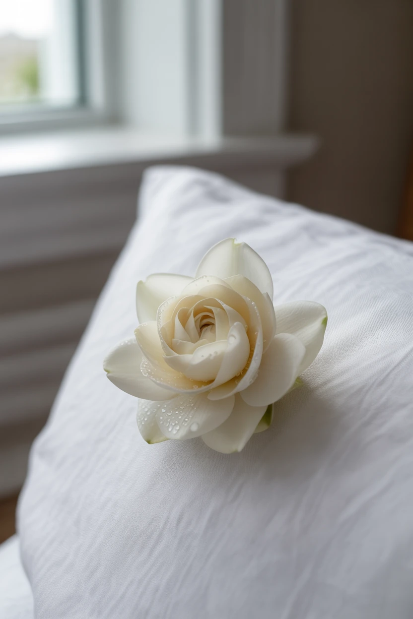 A Single, Perfect Flower on the Pillow