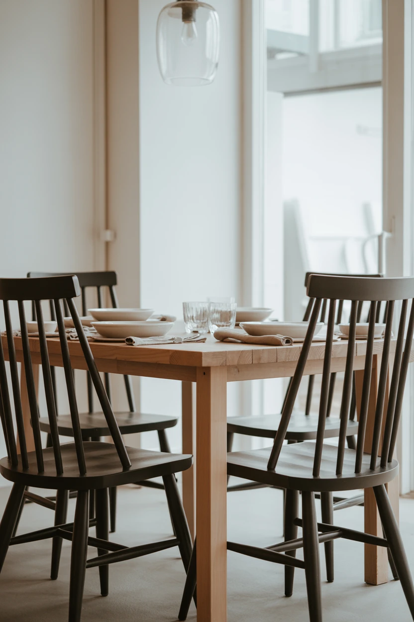 Black Windsor-Style Dining Chairs
