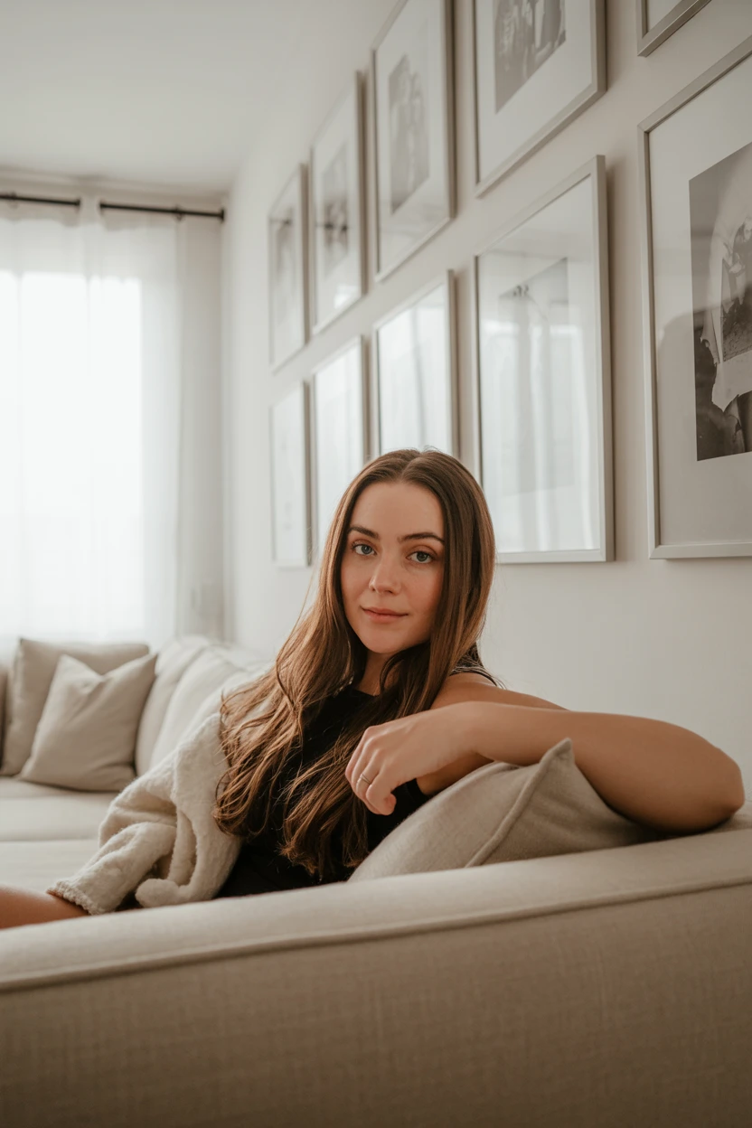 A Gallery Wall with Thin Black Frames