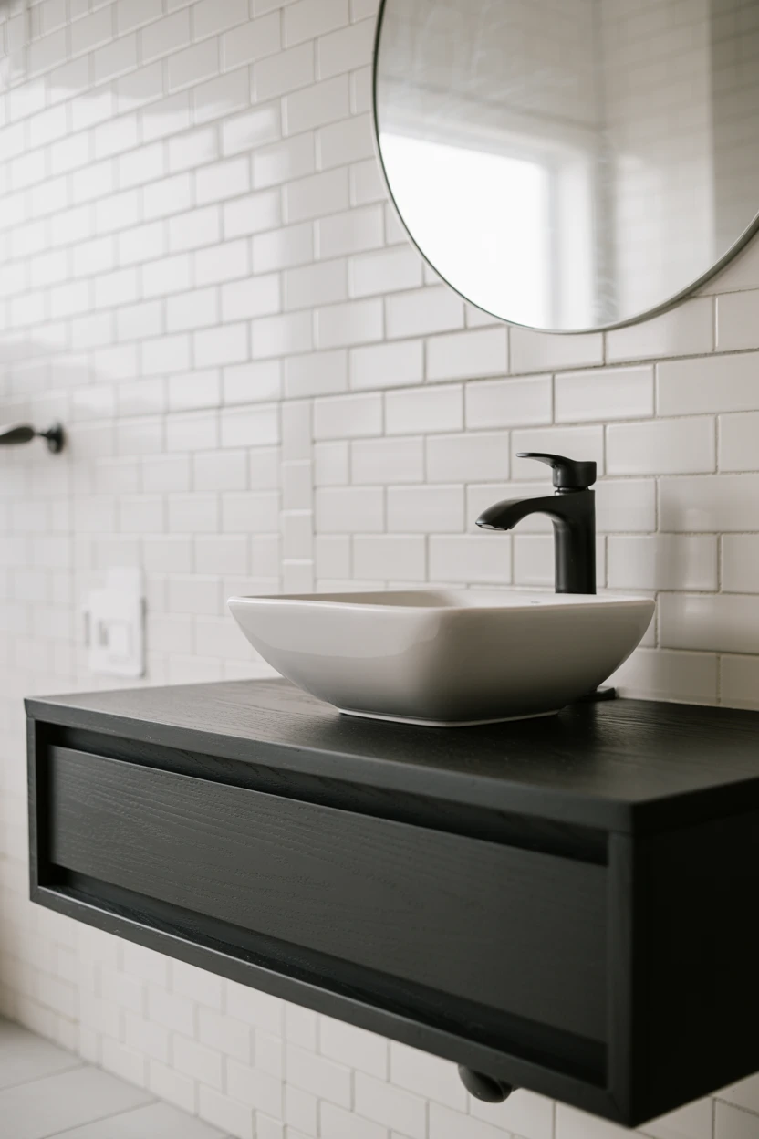 A Modern Black Bathroom Vanity