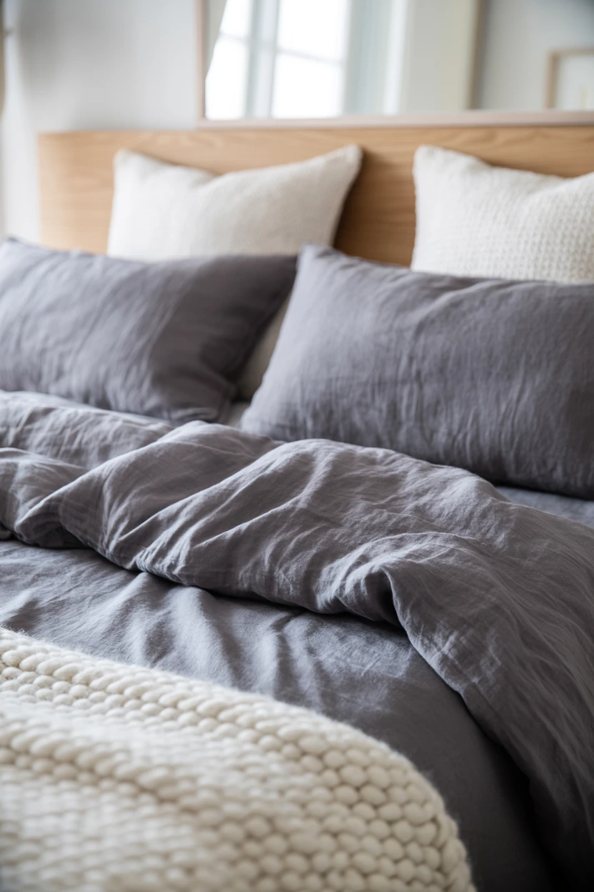Charcoal Linen Bedding for a Softer Look