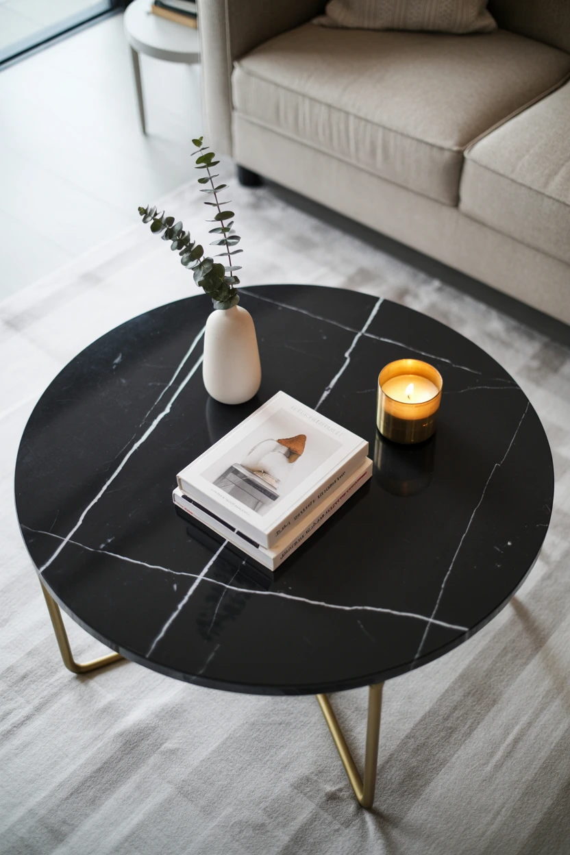A Black Marble Coffee Table