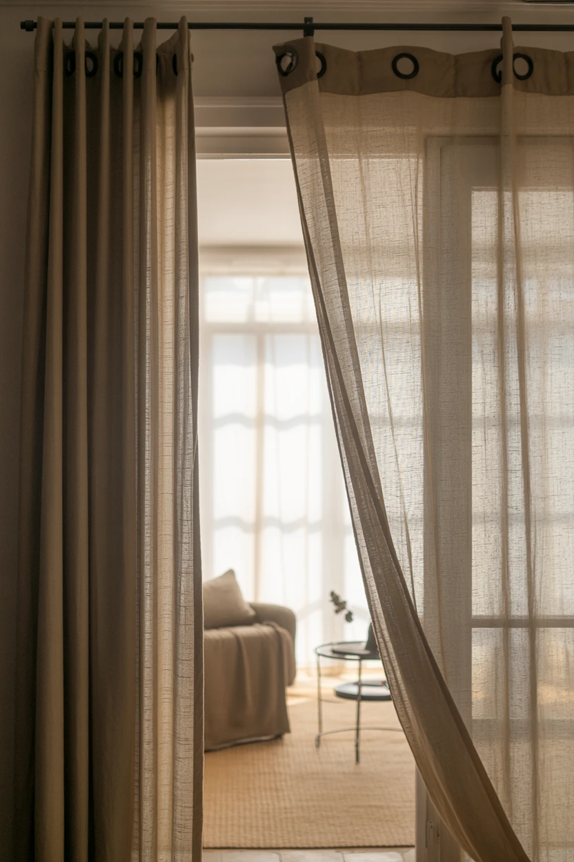 Hang Sheer Linen Curtains in a Natural Oat Color