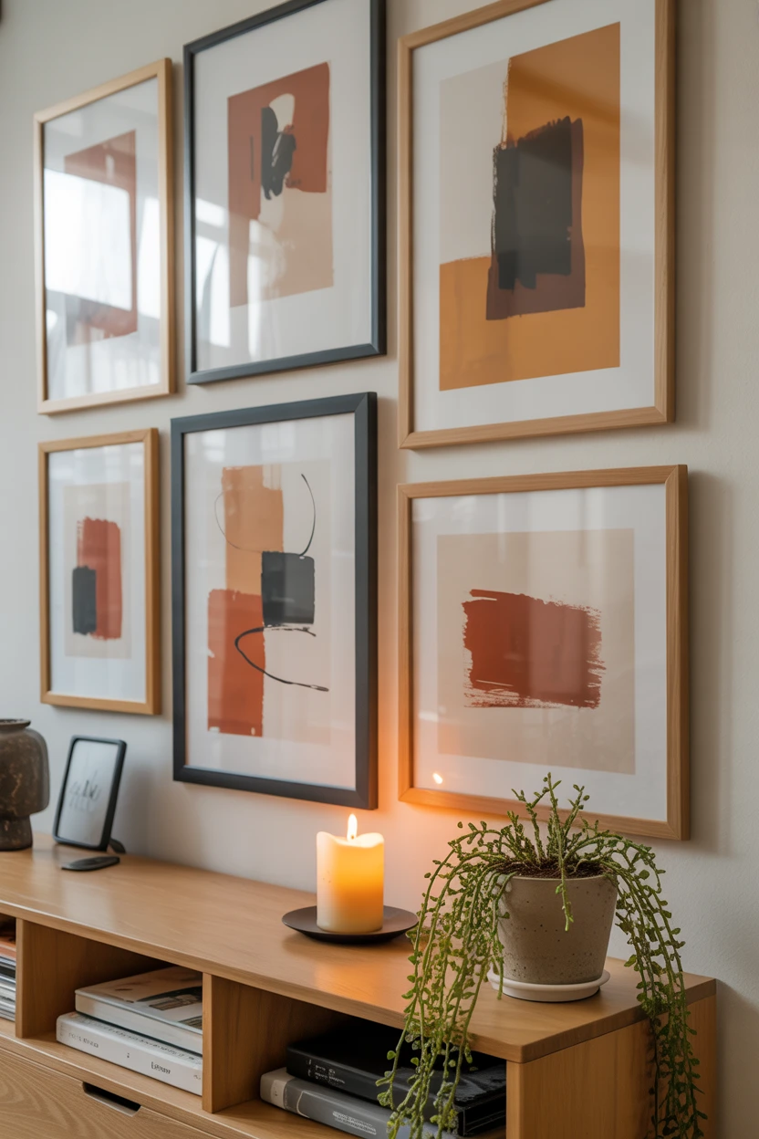 Curate a Gallery Wall of Earthy Abstract Art
