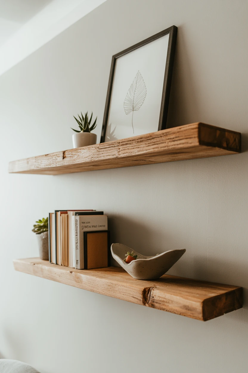 Install Floating Wood Shelves