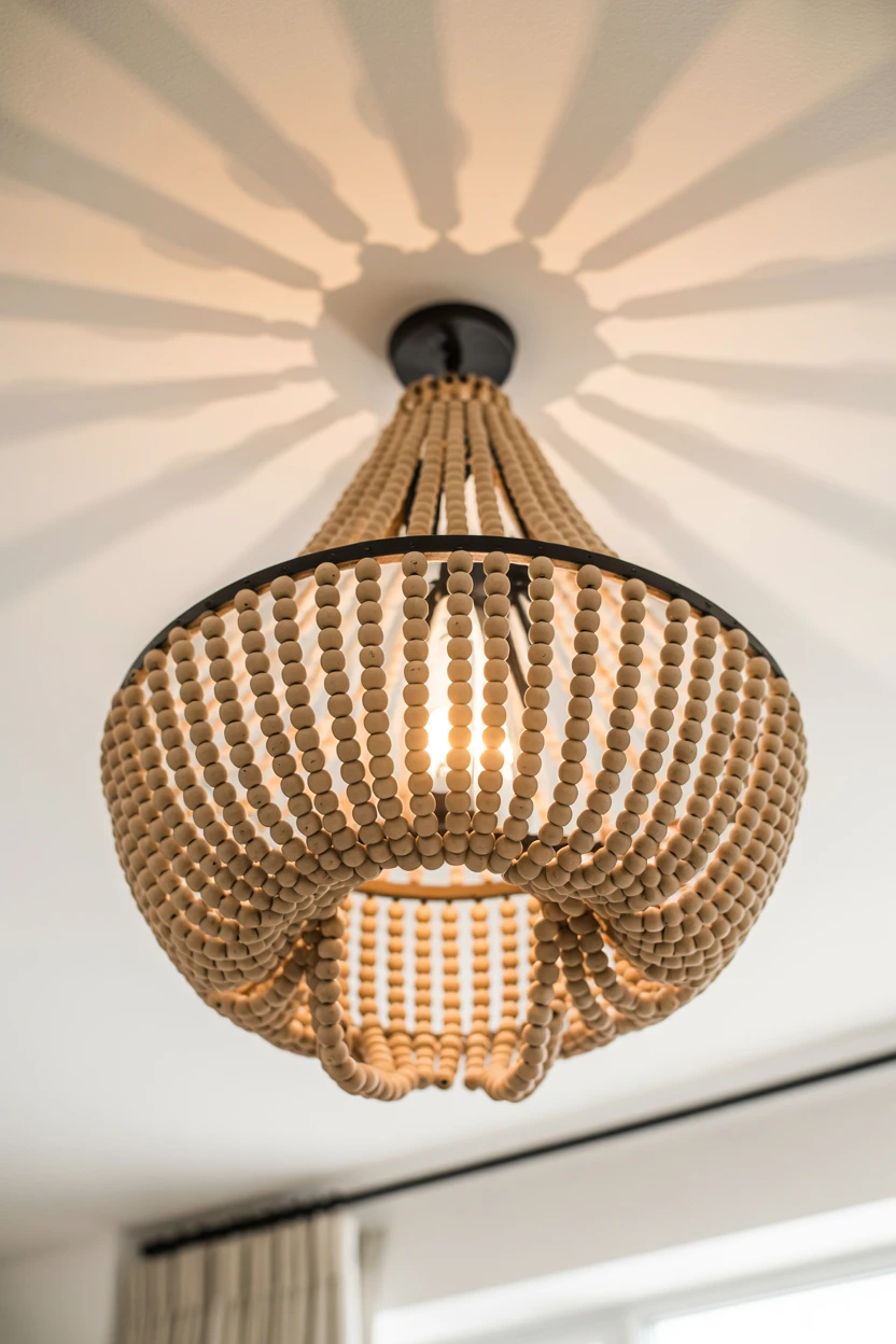 Hang a Wooden Bead Chandelier