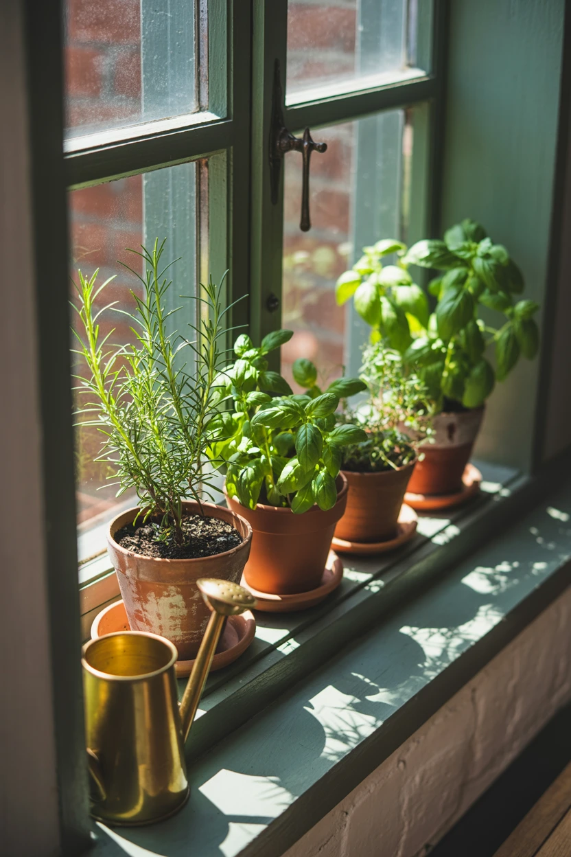 Create a Window Sill Herb Garden in Terracotta Pots