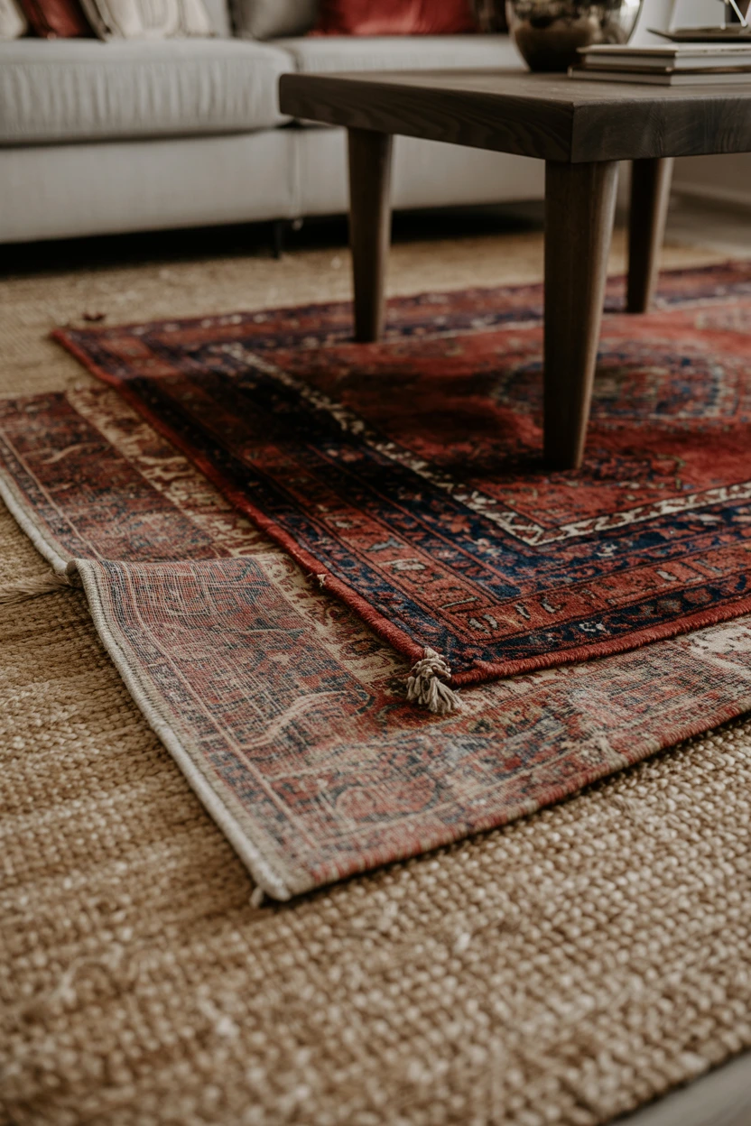 Layer Rugs with Persian and Jute Textures