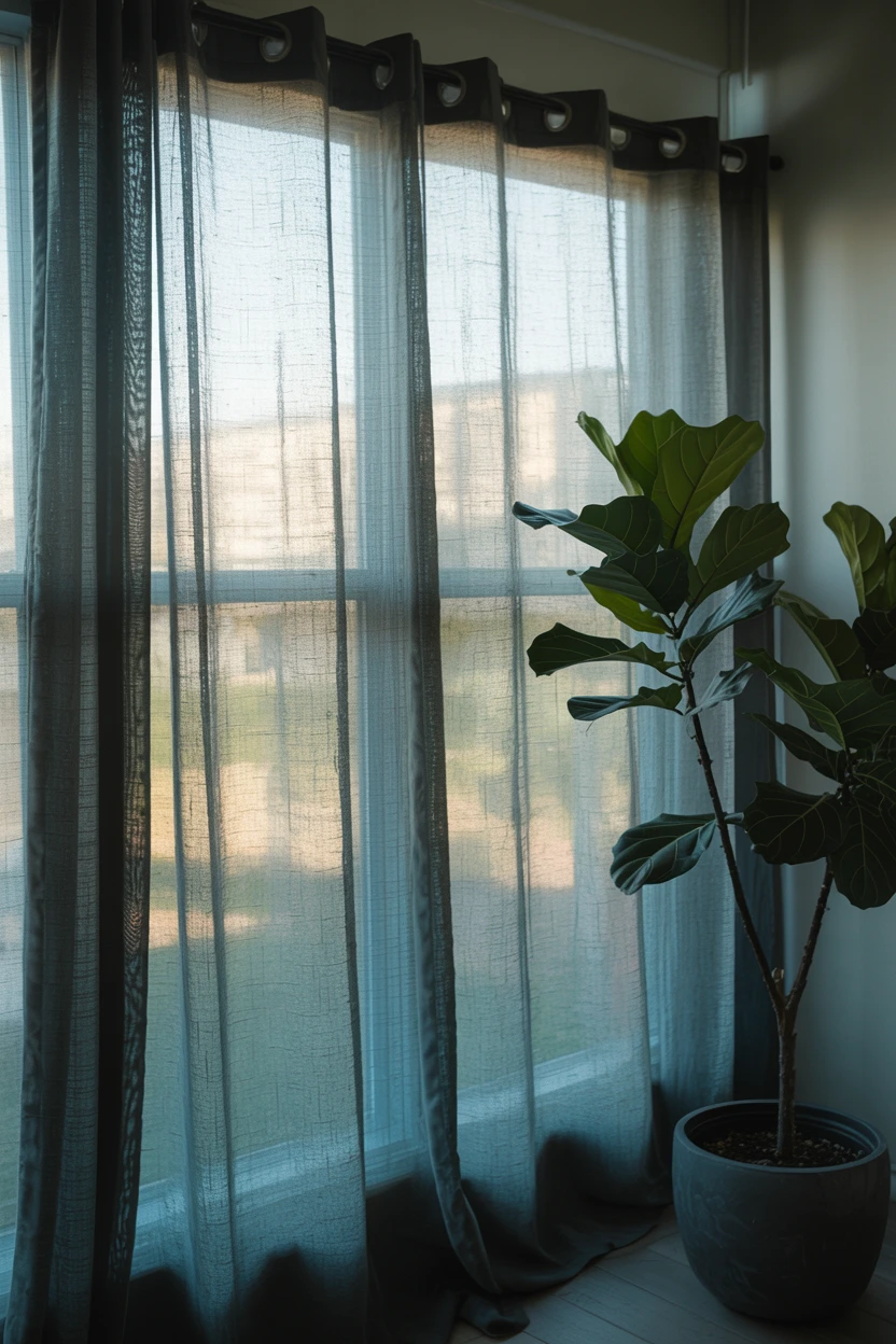 Drape Sheer, Dark Curtains for Diffused, Moody Light