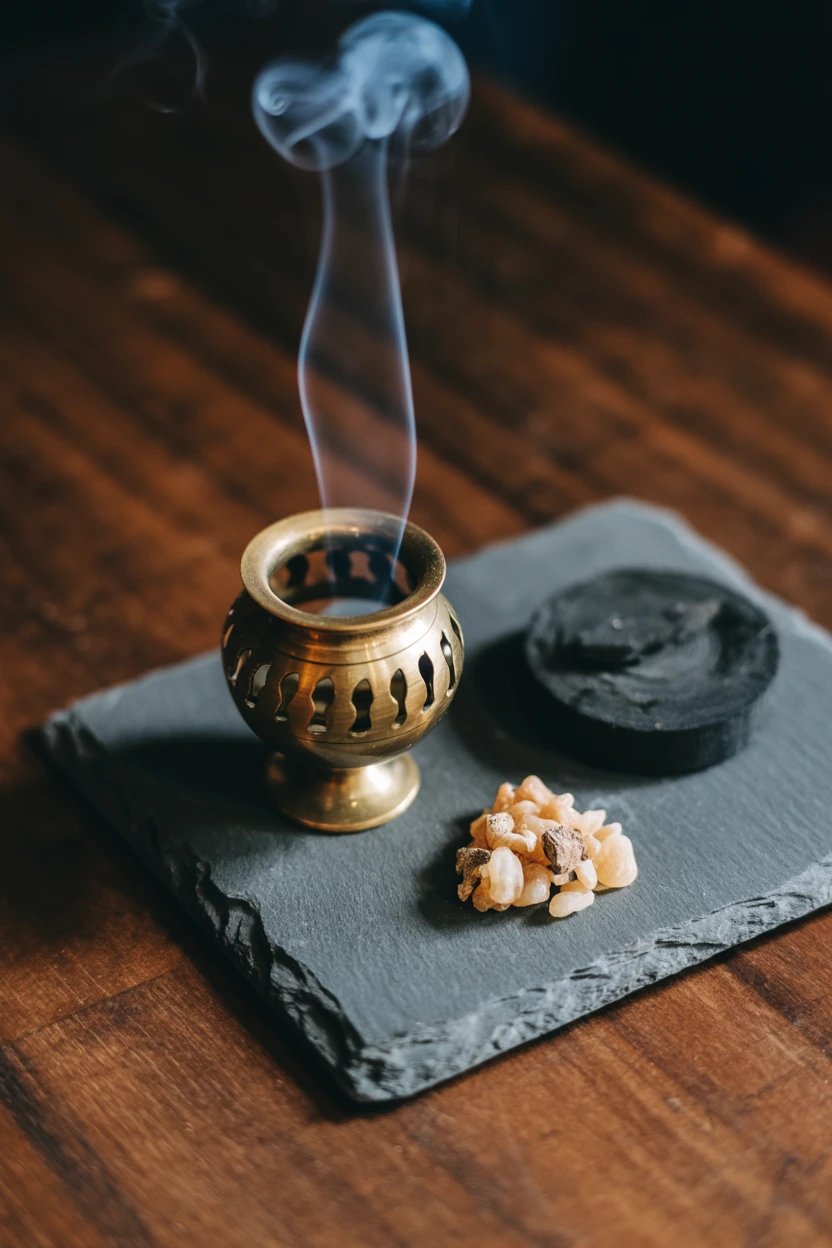 Burn Resin Incense in a Brass Censer