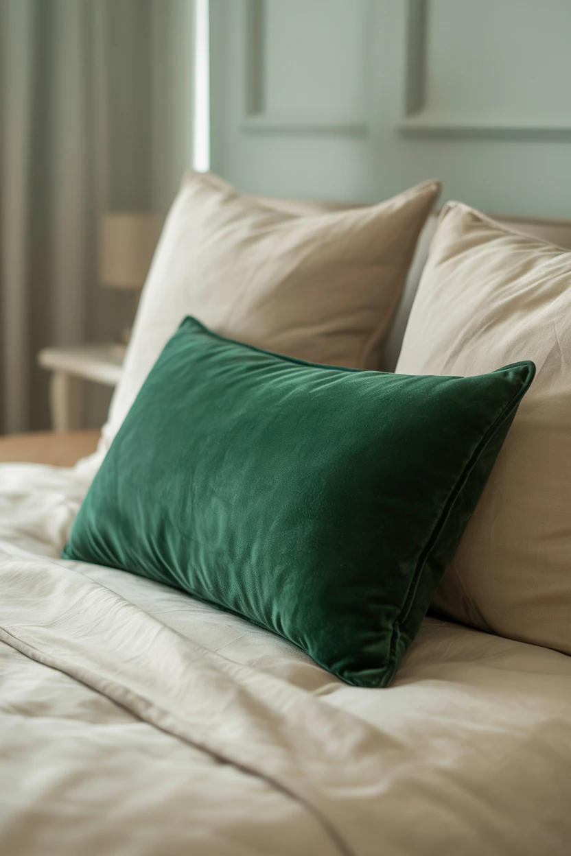 Add a Single, High-Impact Velvet Throw Pillow