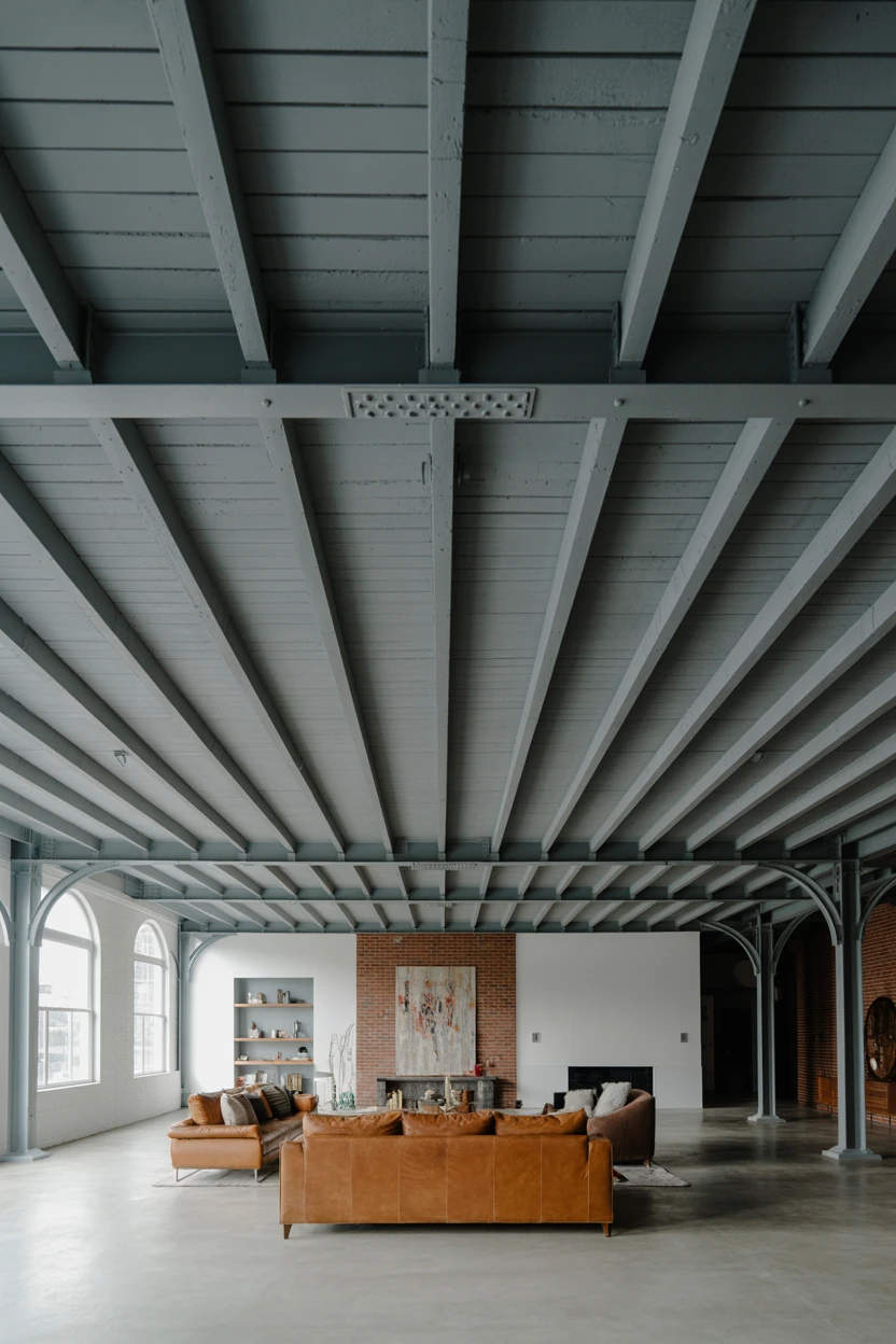 Expose and Paint Original Structural Joists Black