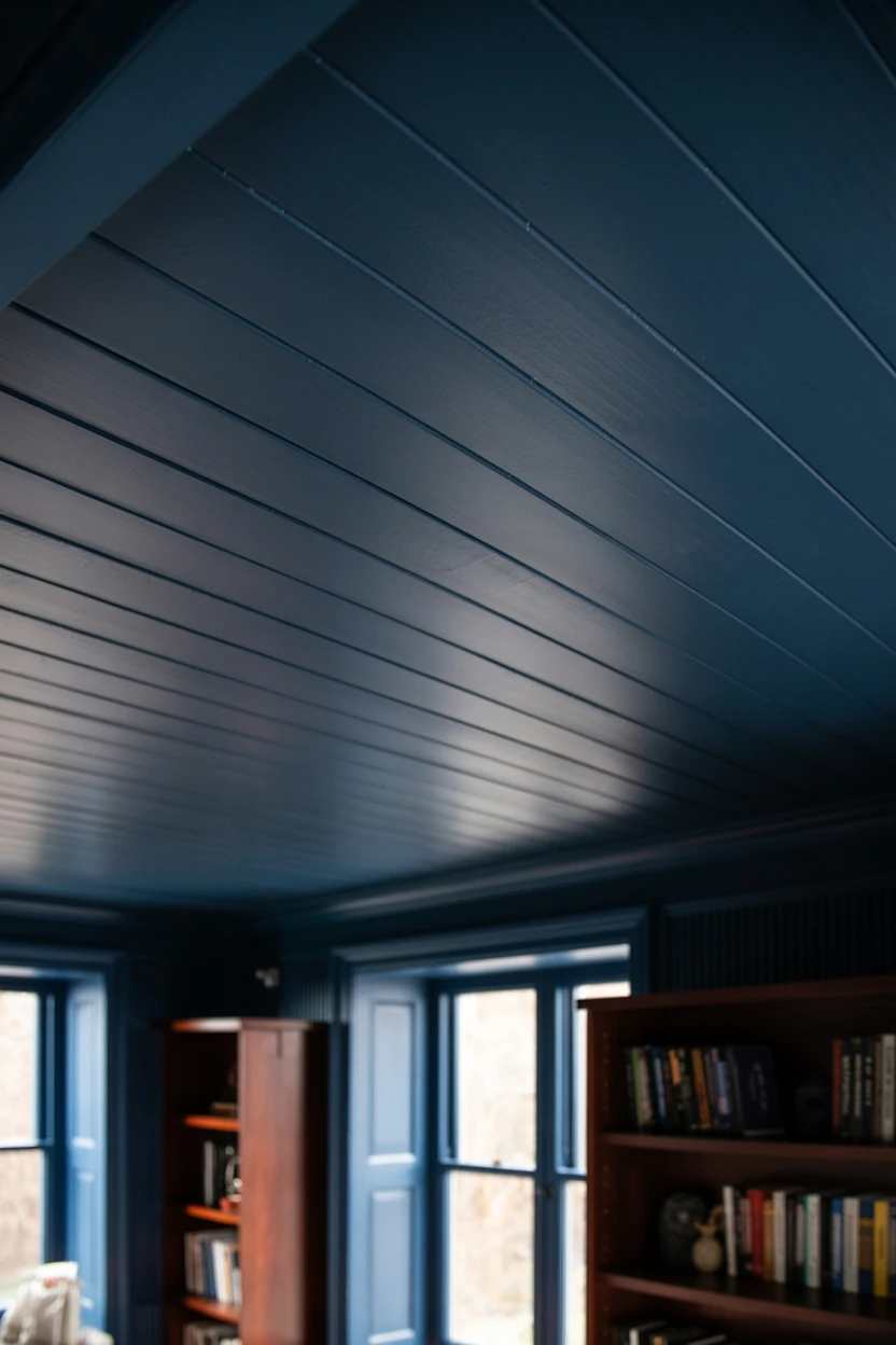 Create a Moody V-Groove Plank Ceiling in Deep Blue