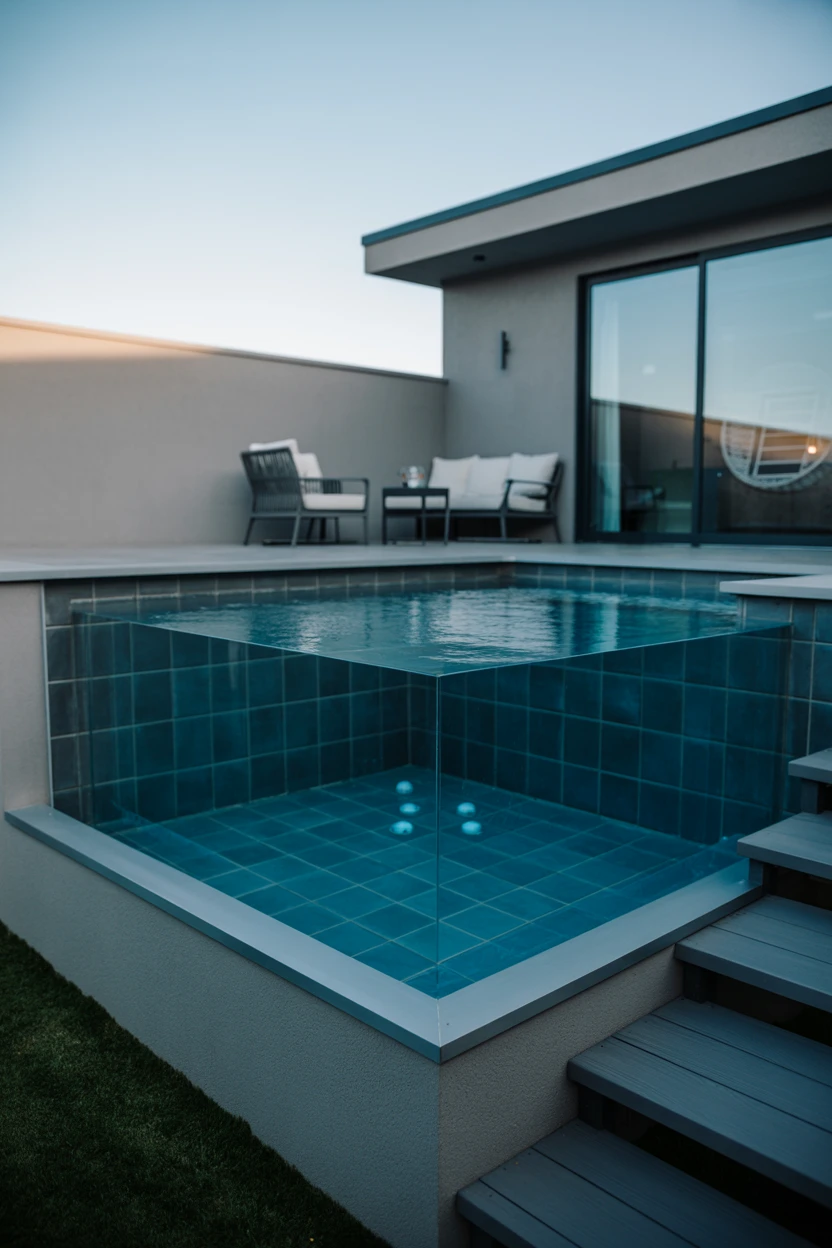 The Glass-Walled Pool for a Modern Look
