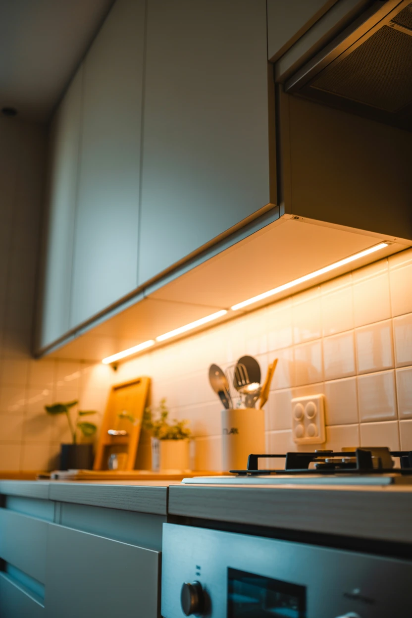 Use Hidden Under-Cabinet LED Lighting for a Soft Glow