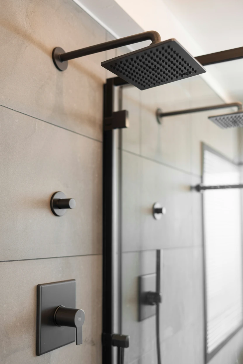 Sleek Matte Black Fixtures