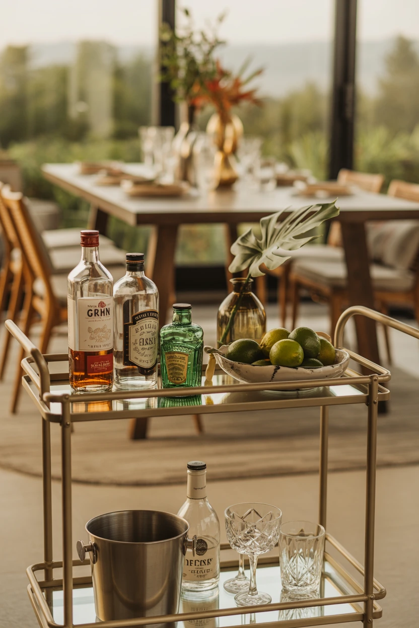 Add a Bar Cart for Easy Entertaining