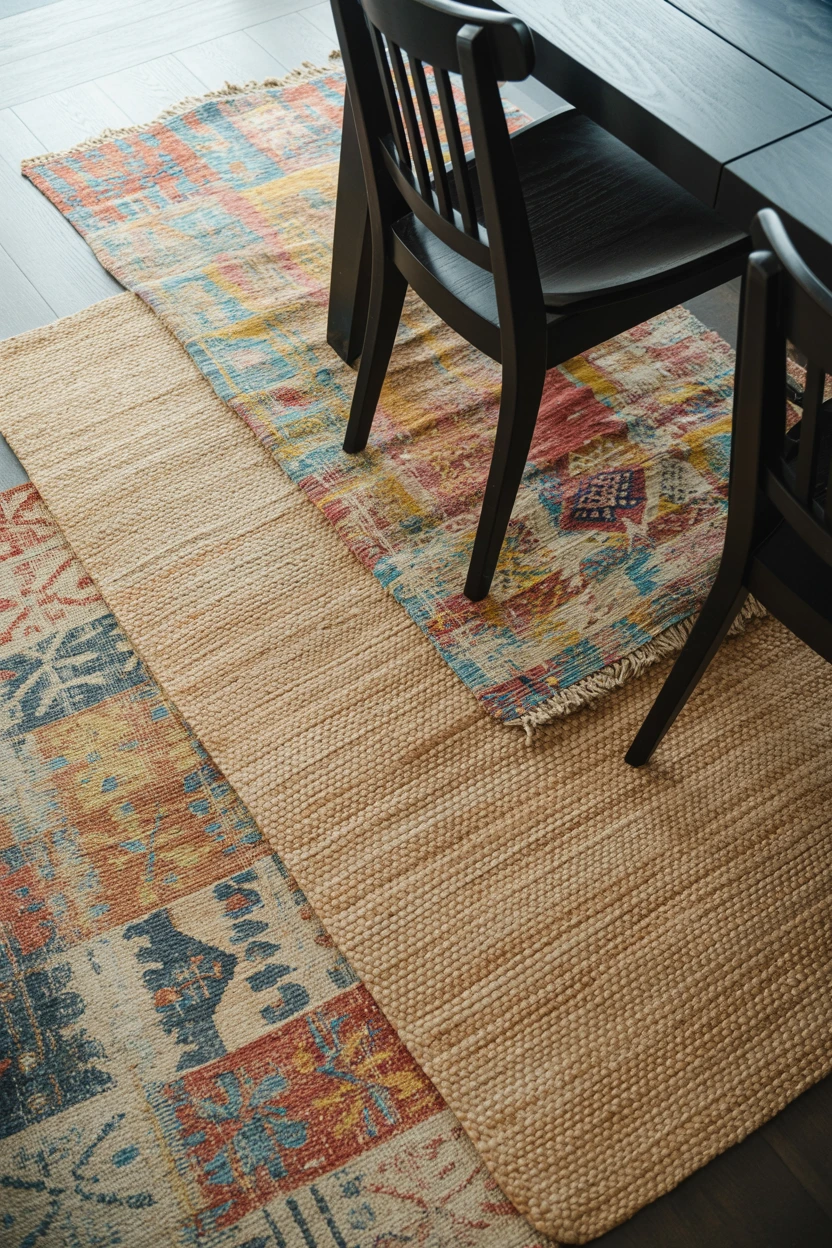 Layer a Vintage Rug Over a Natural Jute Base