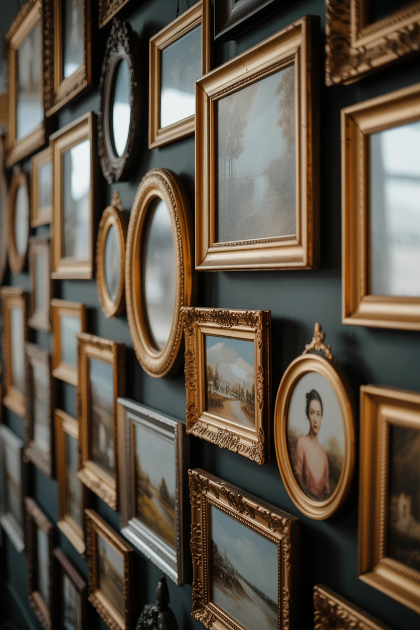 A Collection of Mismatched Gilded Frames