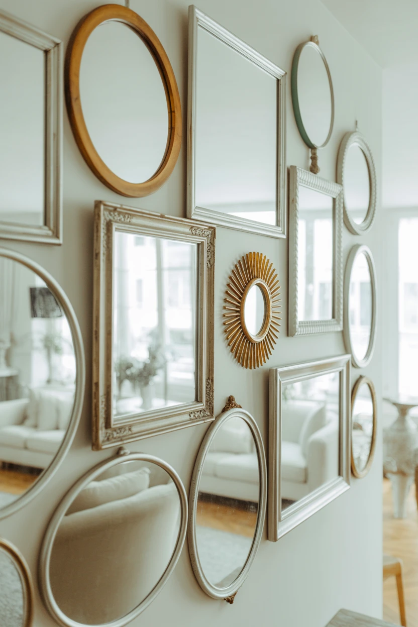 An Eclectic Mix of Antique Mirrors