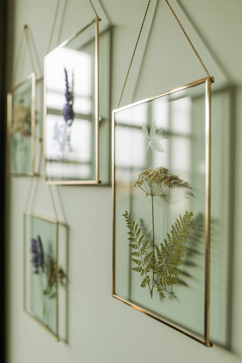 Pressed Flowers in Floating Glass Frames