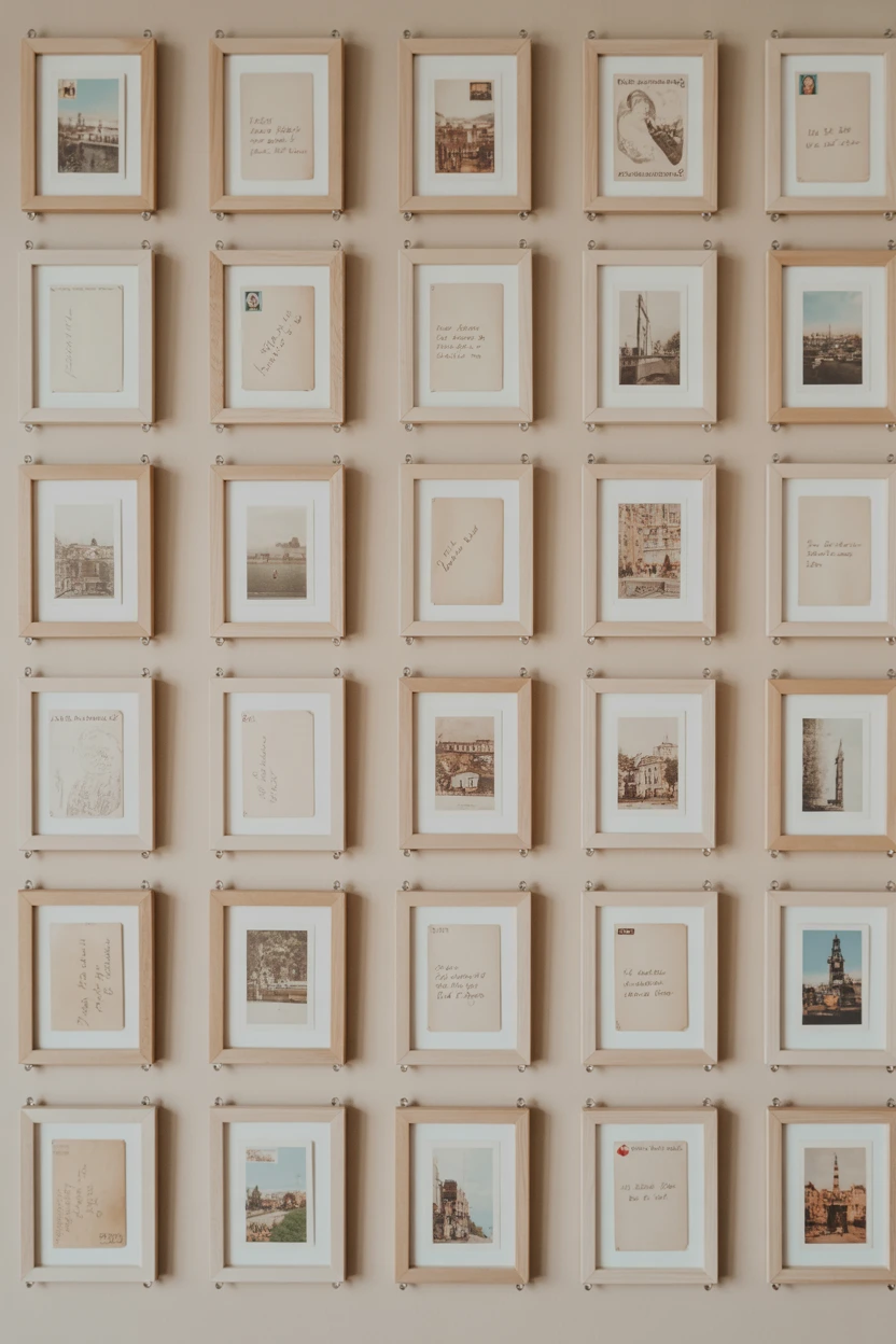 A Grid of Vintage Postcards