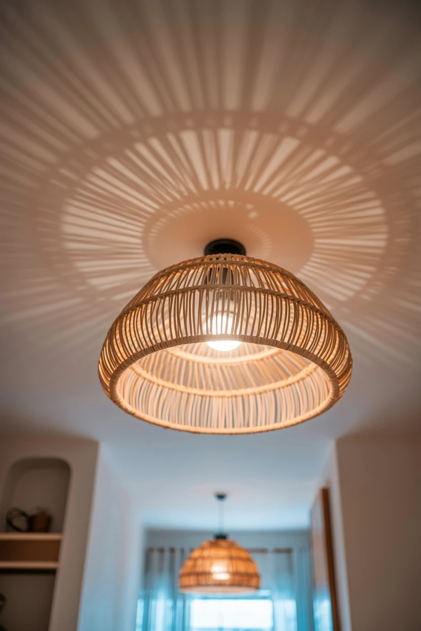 A Woven Pendant Light Fixture