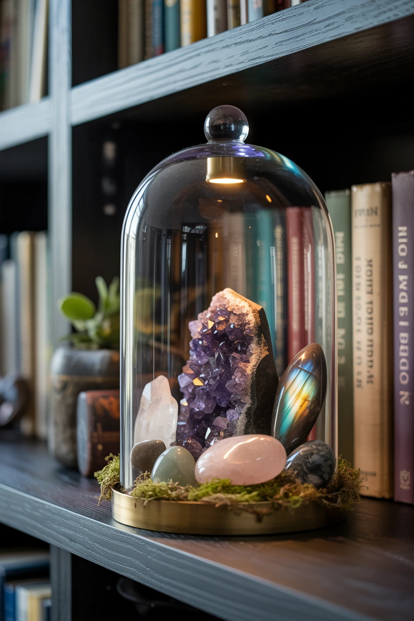 Display a Crystal Collection Under a Glass Cloche