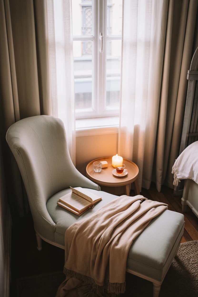 A Cozy Reading Nook with a Chaise Lounge