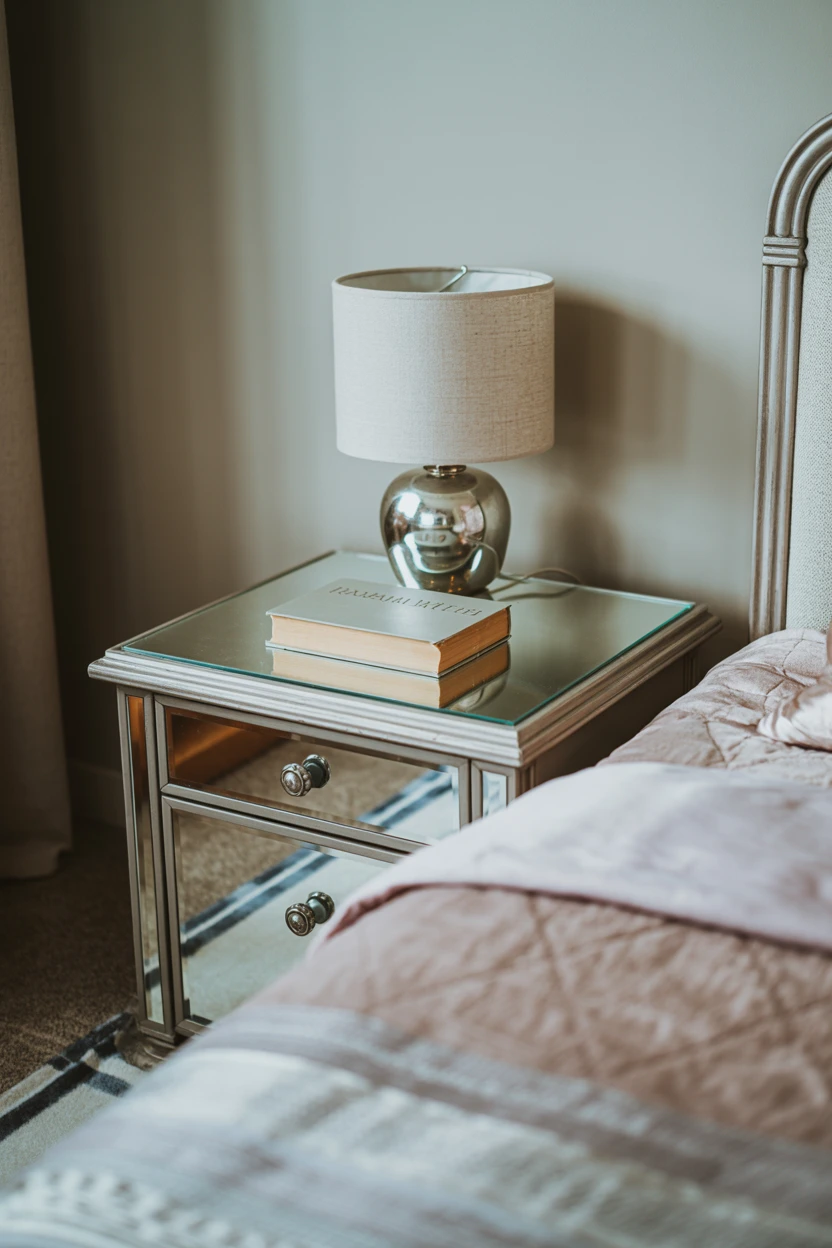 Mirrored Nightstands for a Touch of Shine