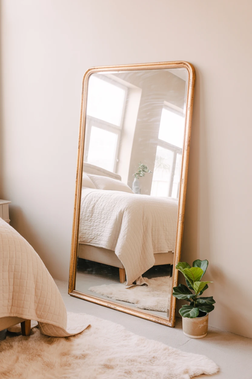 An Antique-Style Gold Mirror