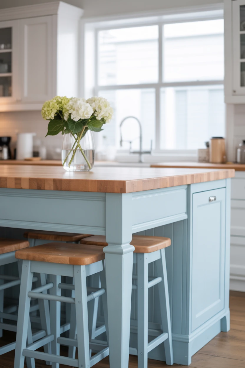 A Serene Powder Blue Island