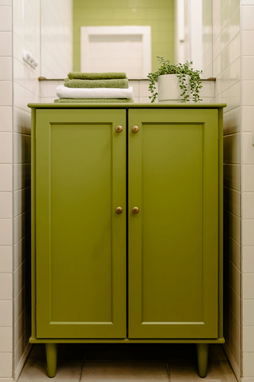 A Bold Pop of Color on a Cabinet