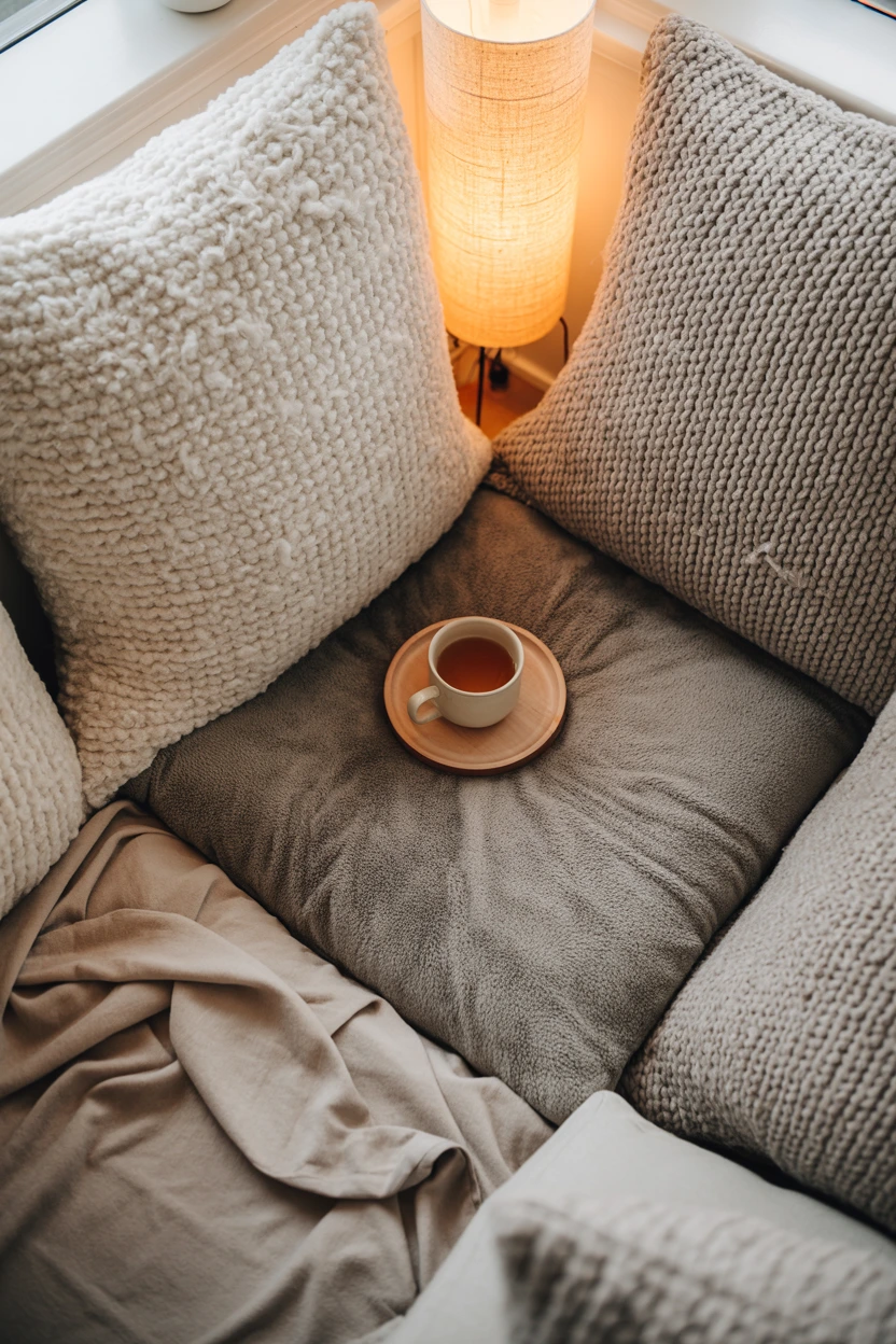 A Cozy Floor Pillow Nook