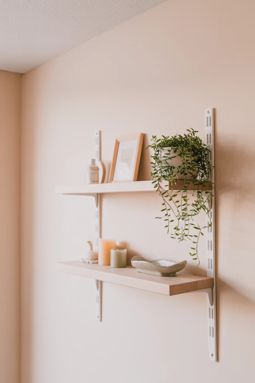 Soft-Focus Floating Shelves