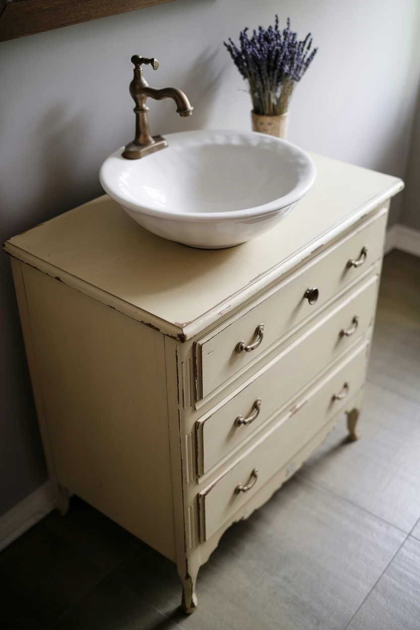 Upcycled Dresser as a Vanity