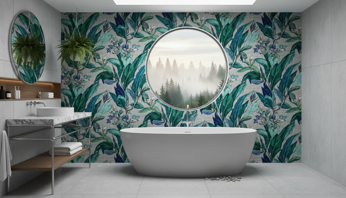 24 Stunning Bathroom Wallpaper Ideas to Refresh Mind