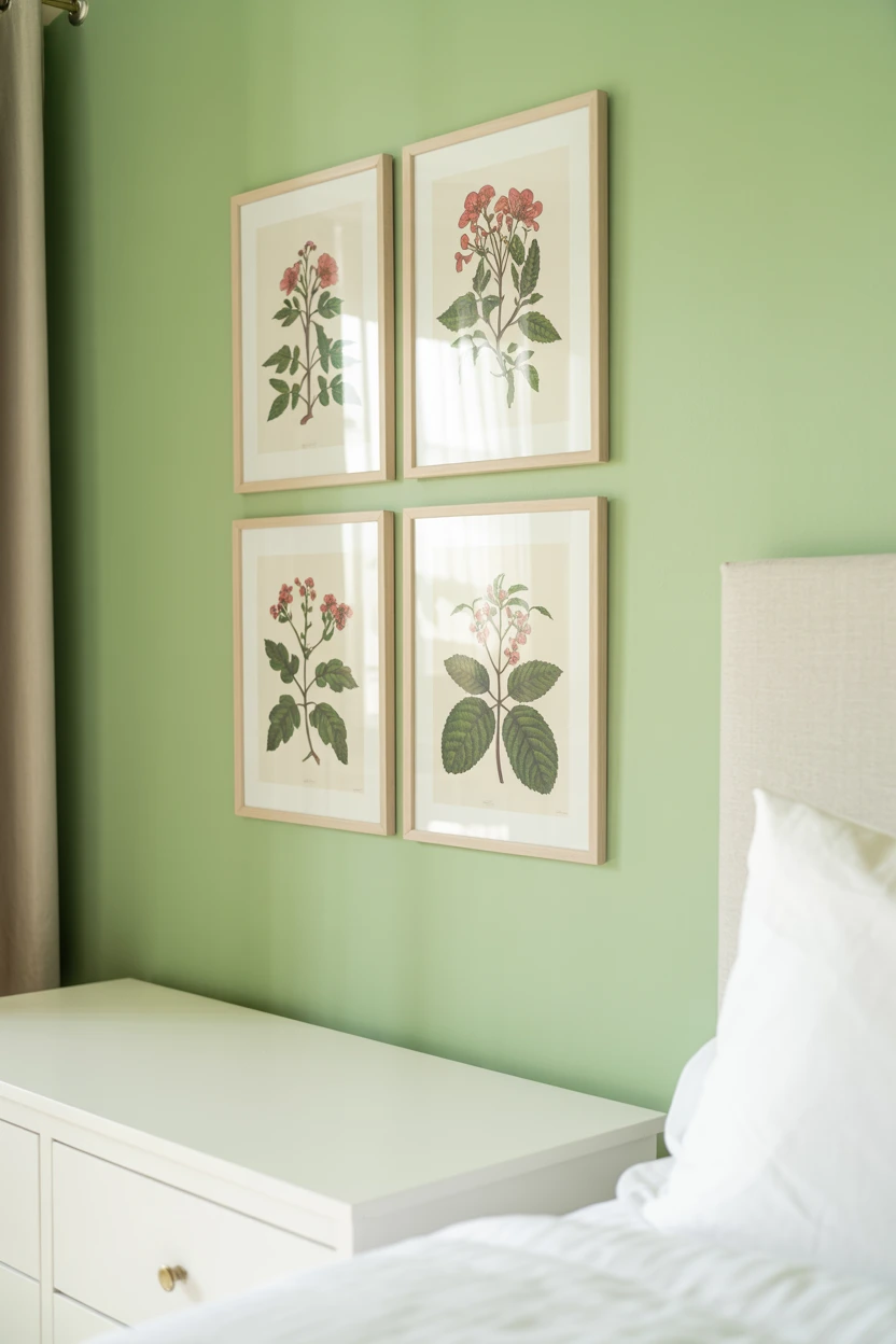 Green and Pink Botanical Prints