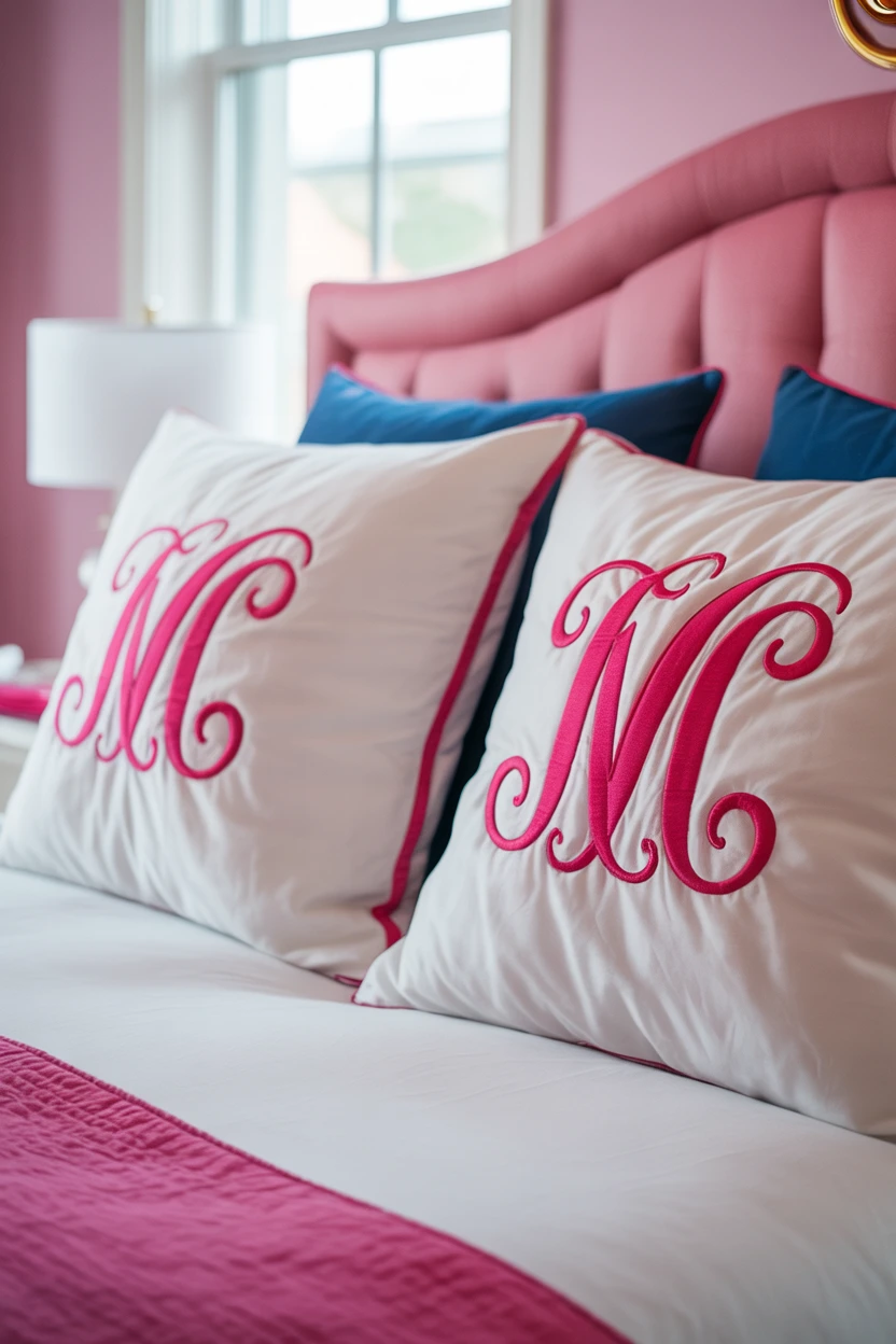 Monogrammed Euro Shams