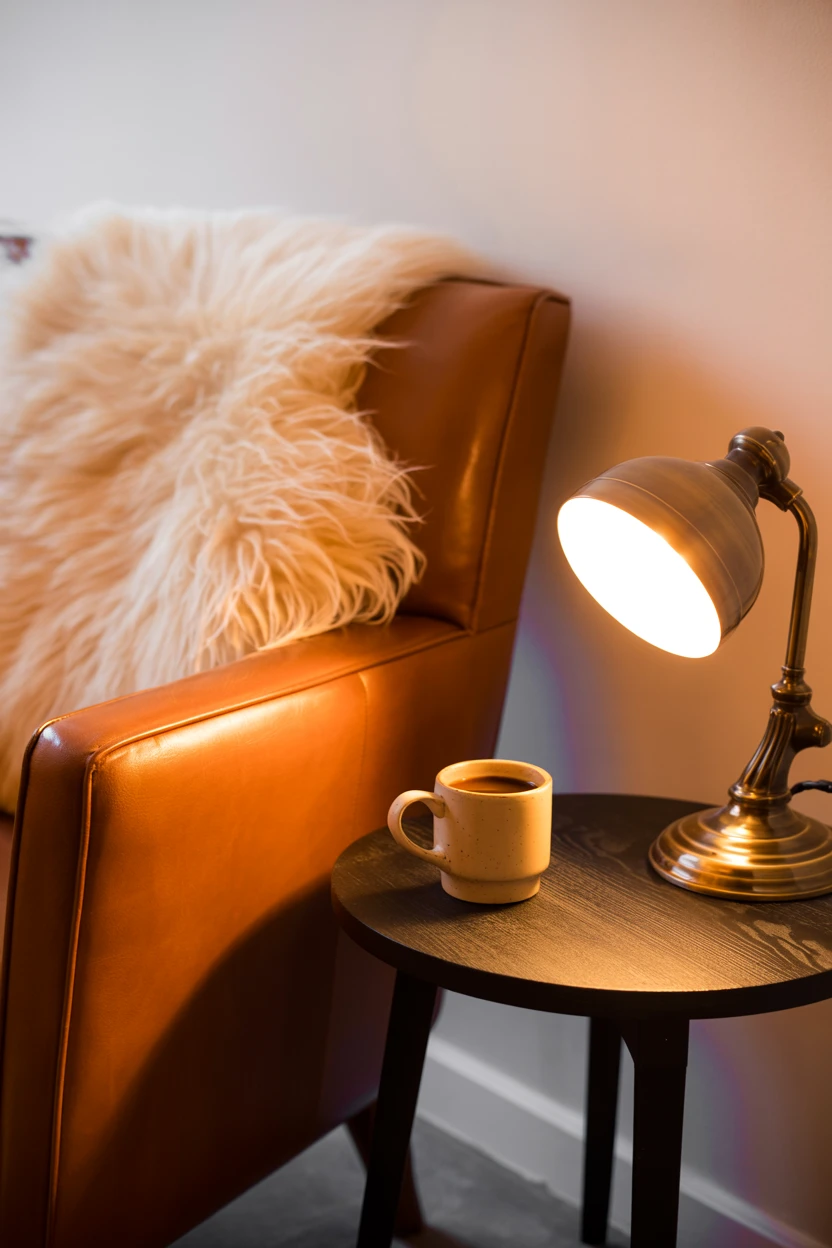 Introduce Warmth With Cognac Leather Accents