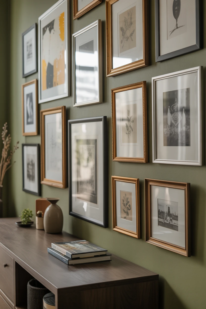Hang a Gallery Wall with Gold and Brass Frames