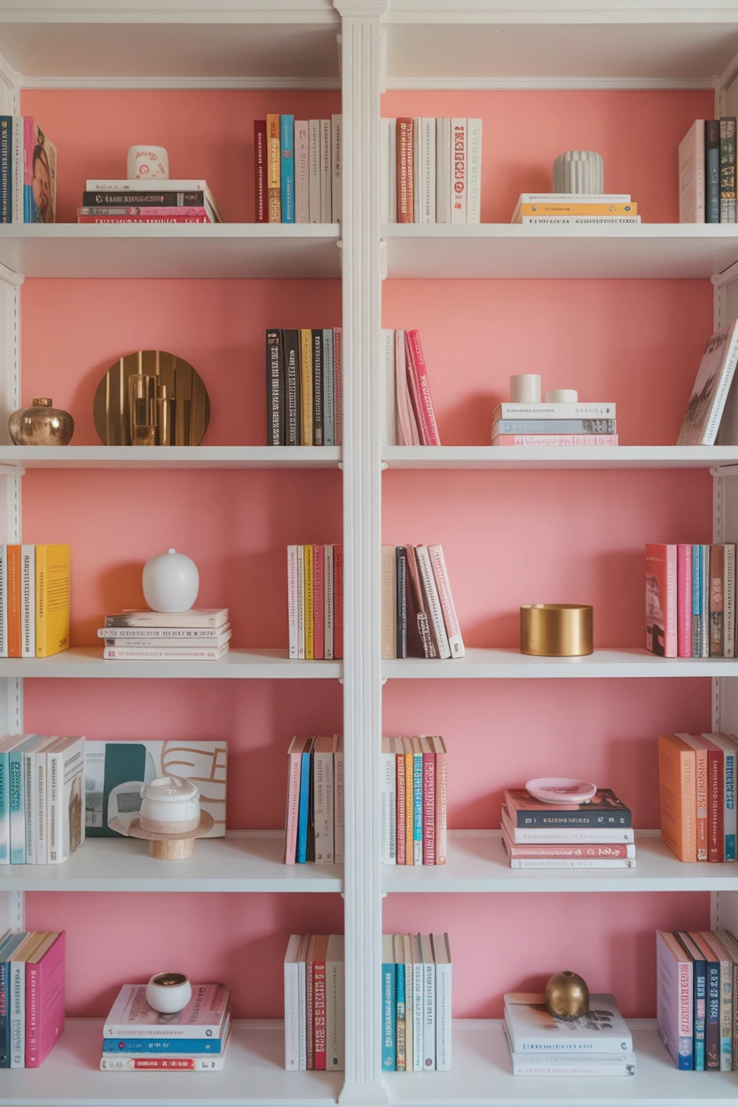 Paint the Inside of a Bookshelf Pink