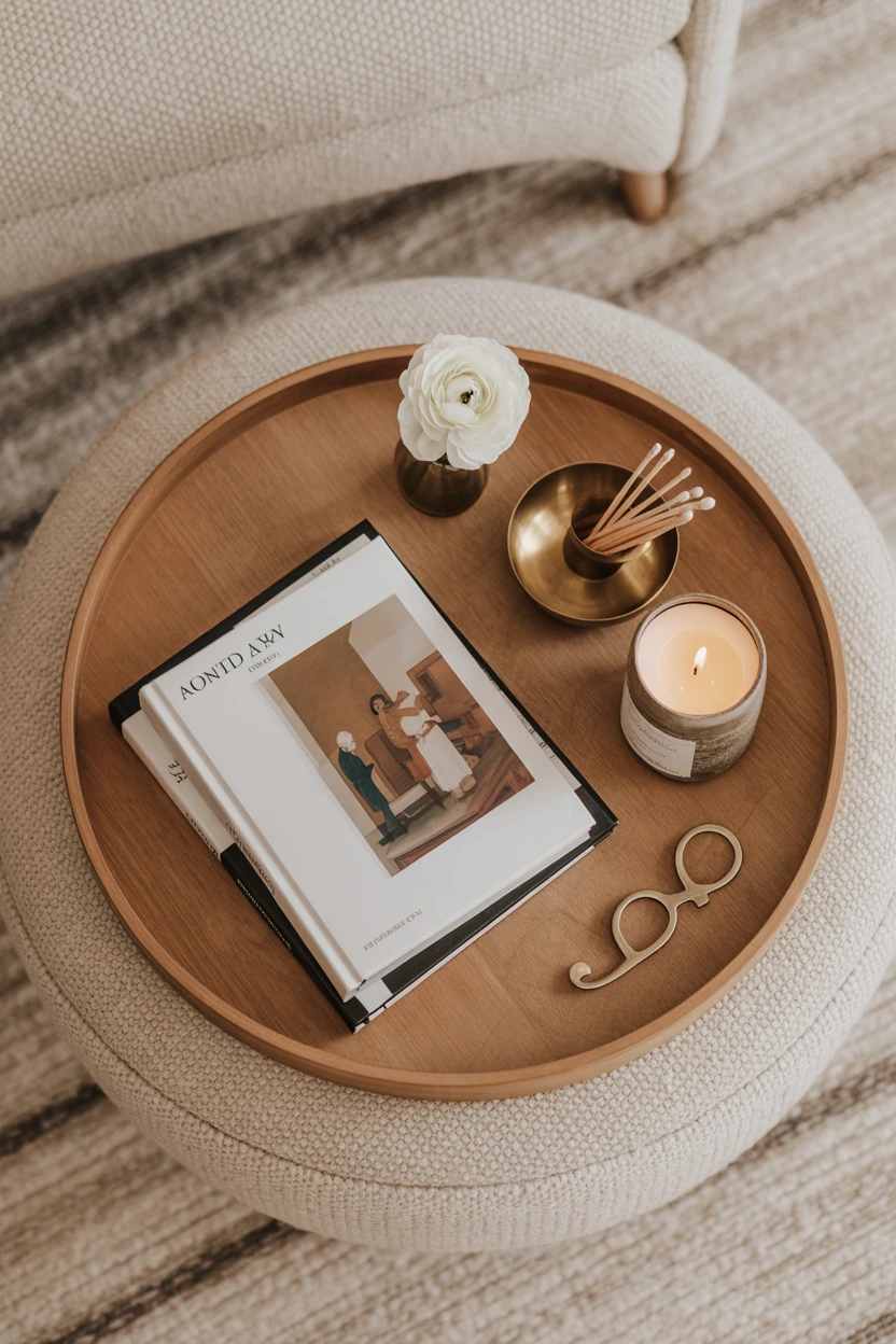 Style a Tray on Your Coffee Table or Ottoman
