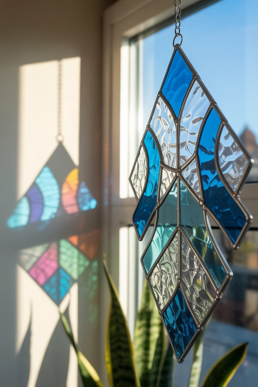 Blue Stained Glass Suncatcher