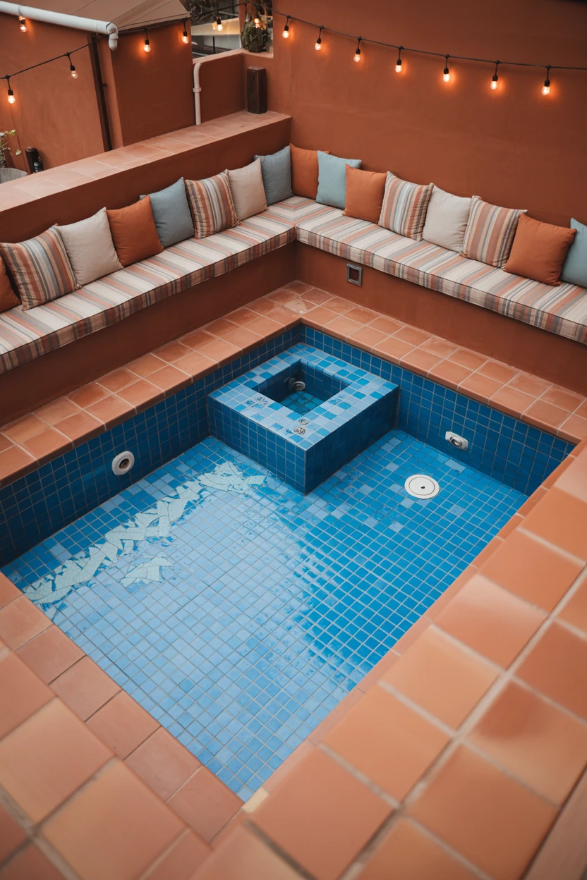 The Sunken Courtyard Pool with Built-In Seating