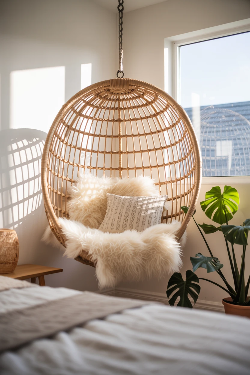 A Hanging Rattan Chair