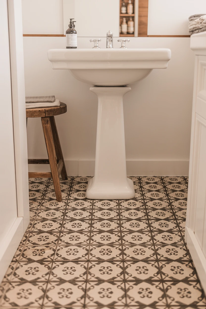 Lay Patterned Floor Tiles for a Touch of Personality