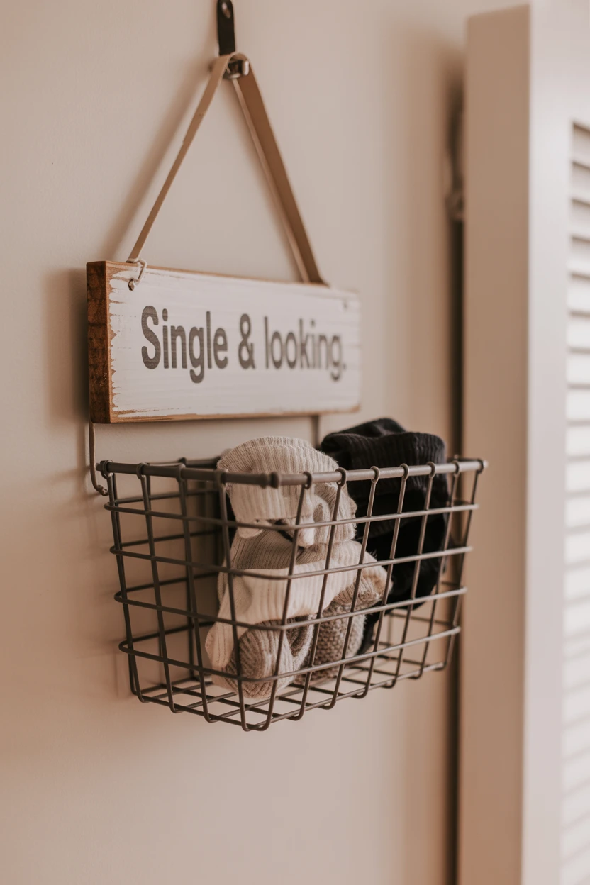 Hang a 'Lost Sock' Basket on the Wall