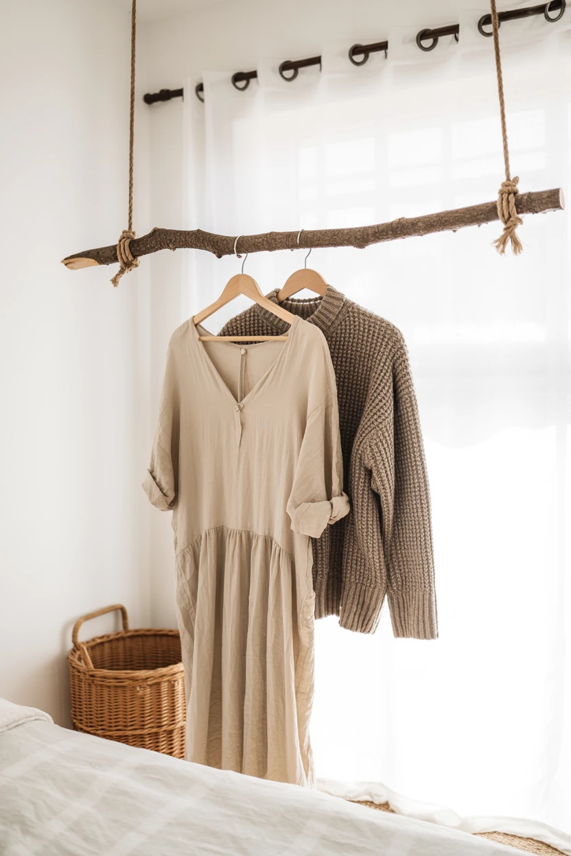 A DIY Branch Clothing Rack