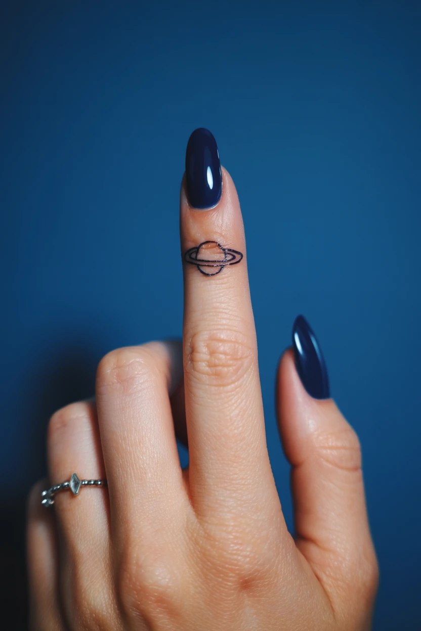 A Minimalist Planetary Symbol on a Finger